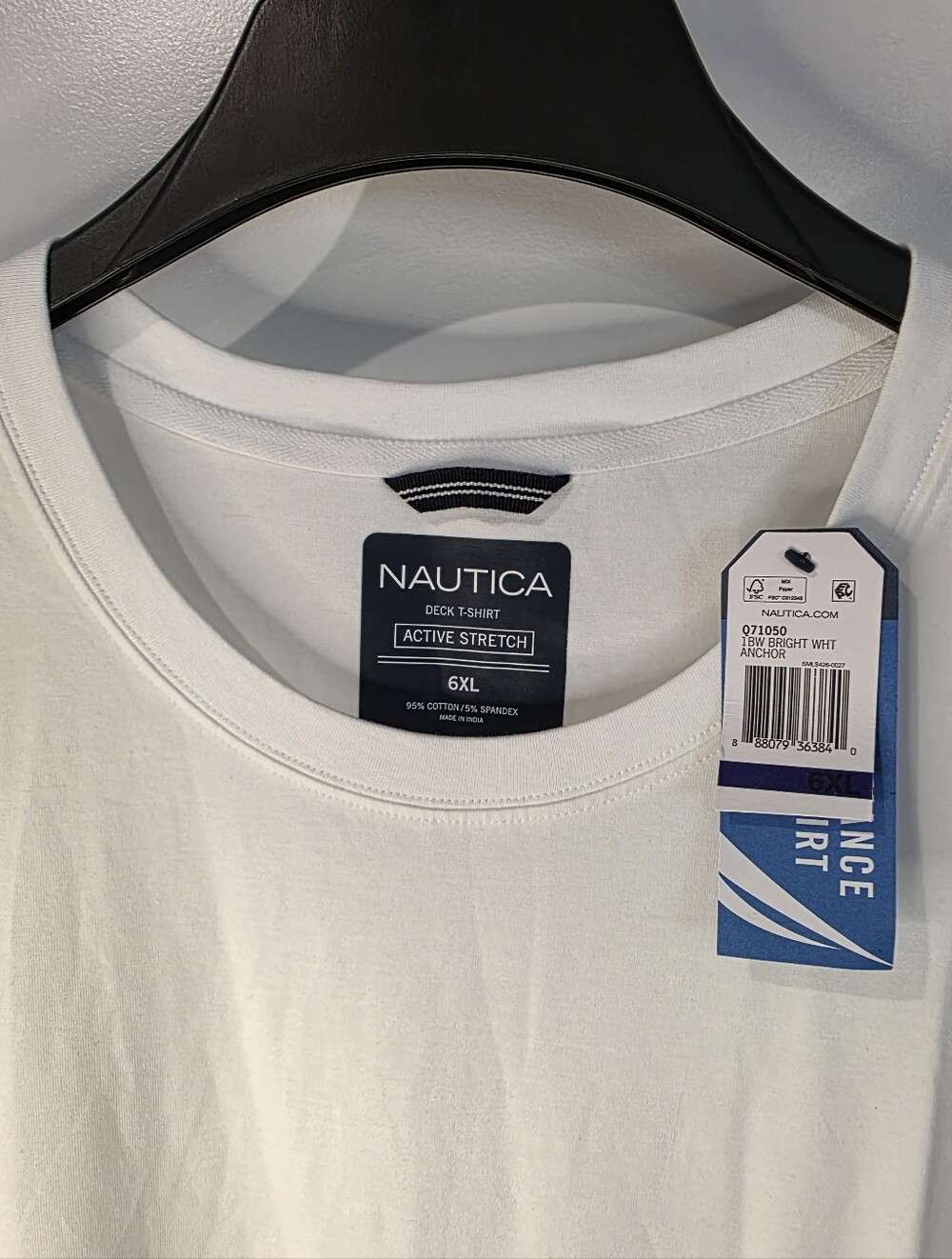 Nautica White Short Sleeve Crewneck Active Stretch Tee